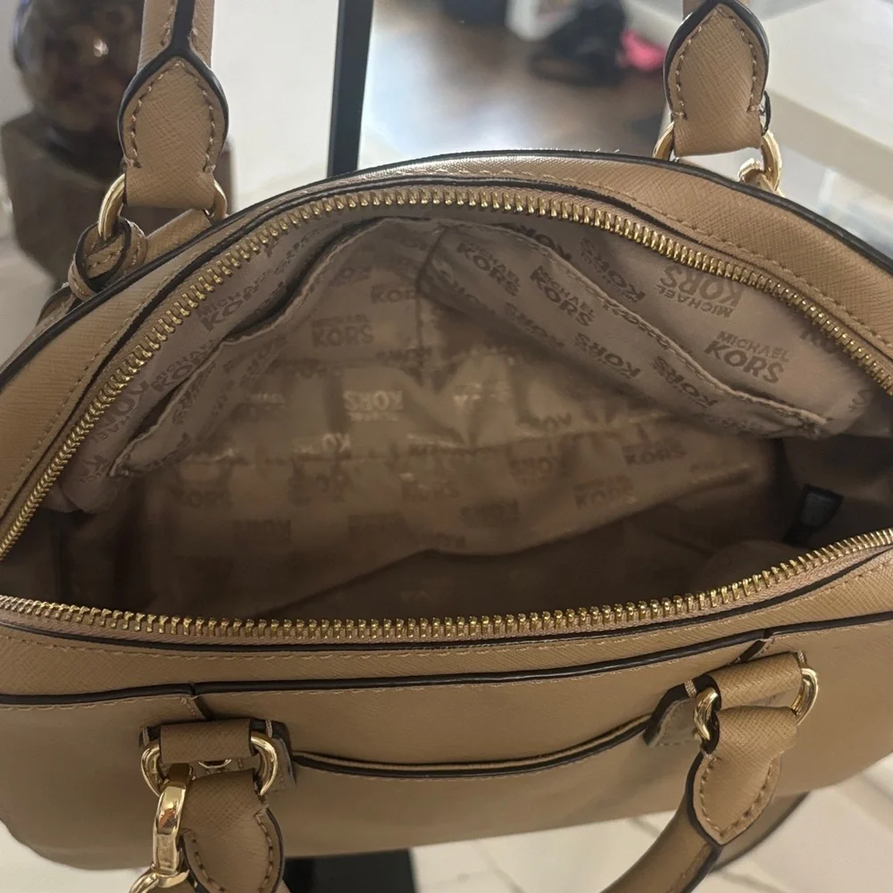 Michael Kors Saffiano Small Brown Genuine Leather Satchel